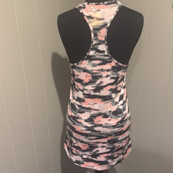 Lululemon color wash pink/black/white stretch jersey long racerback tank. - Picture 3 of 5